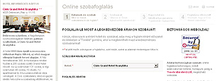 Cívis Hotels online szoba- és csomagfoglalási rendszer